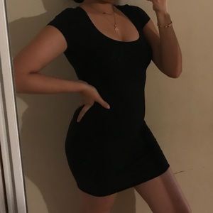 black fitted dress